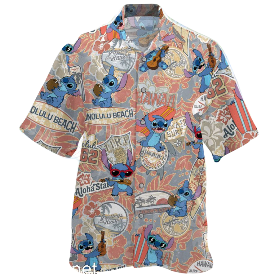 NoClaws Stitch Hawaii Shirt Onnolulu Beach Stitch Pattern Aloha Shirt Colorful Unisex Adults New Release