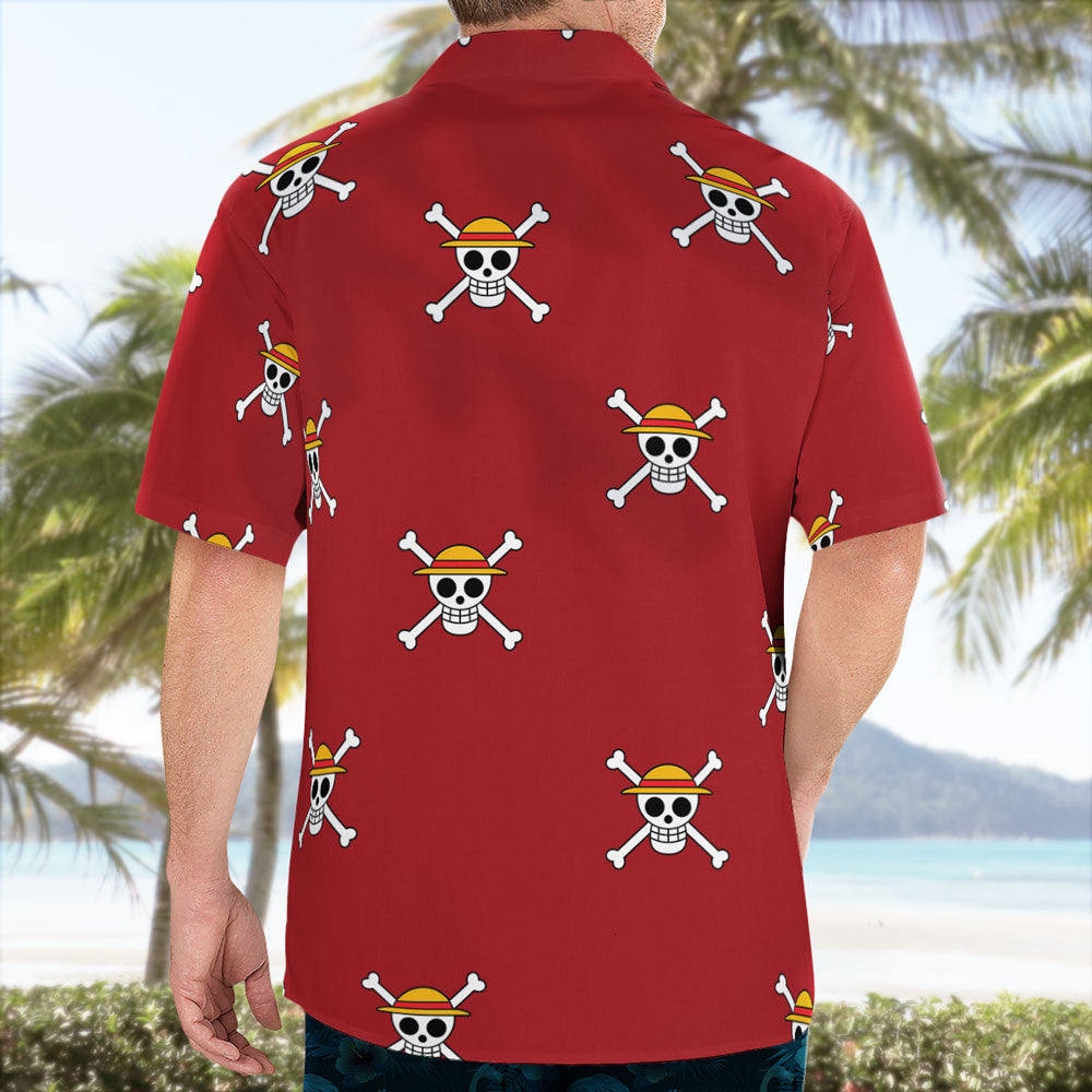 Straw Hat Pirates Jolly Roger Mens Hawaiian Shirt Unisex | One Piece Universe Store