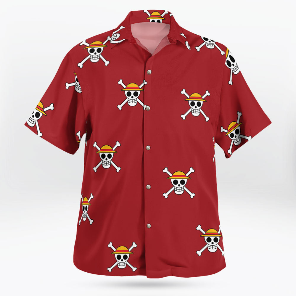 Straw Hat Pirates Jolly Roger Mens Hawaiian Shirt Unisex | One Piece Universe Store