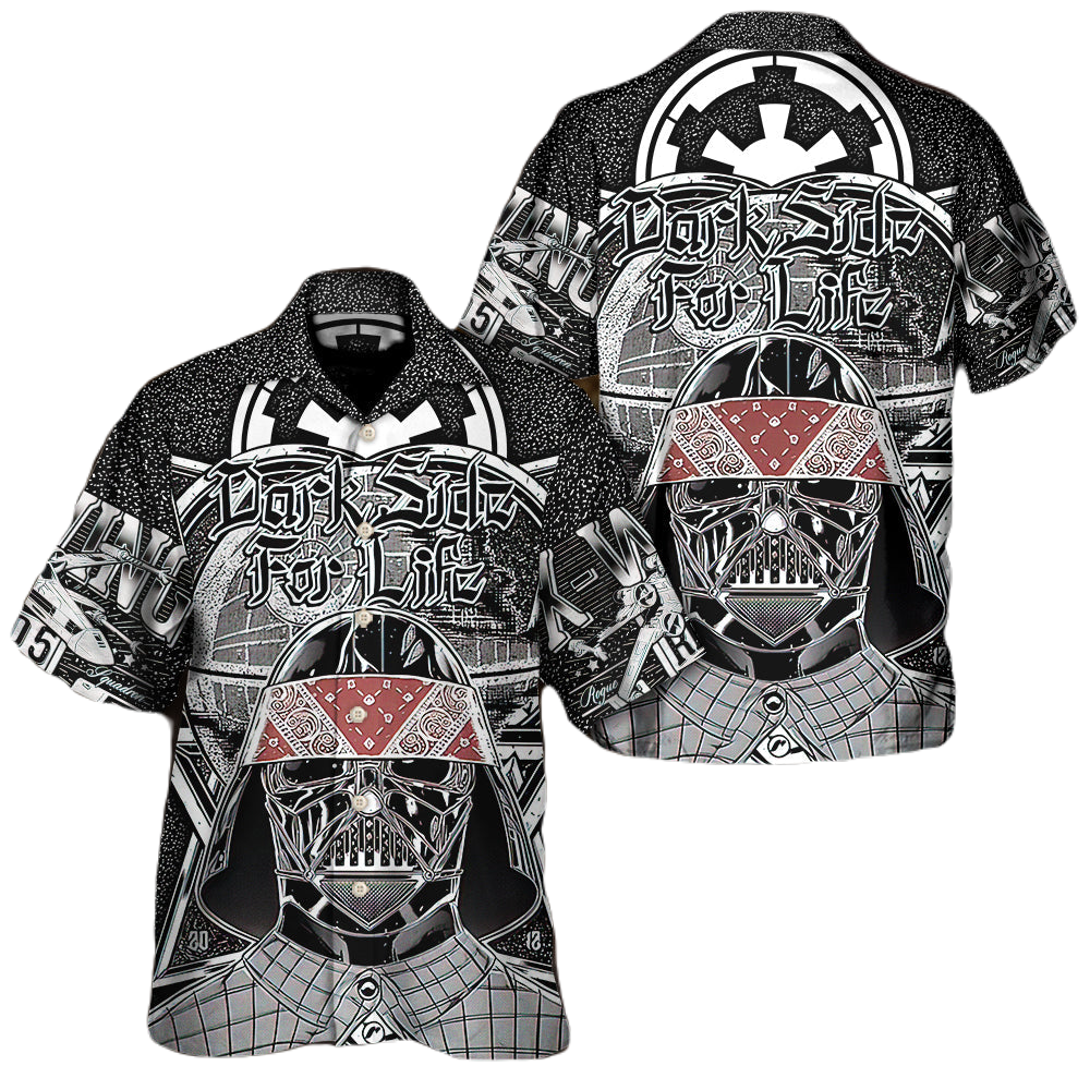 NoClaws Star Wars Hawaii Shirt Samurai Darth Vader Dark Side For Life Hawaiian Shirt Black Unisex