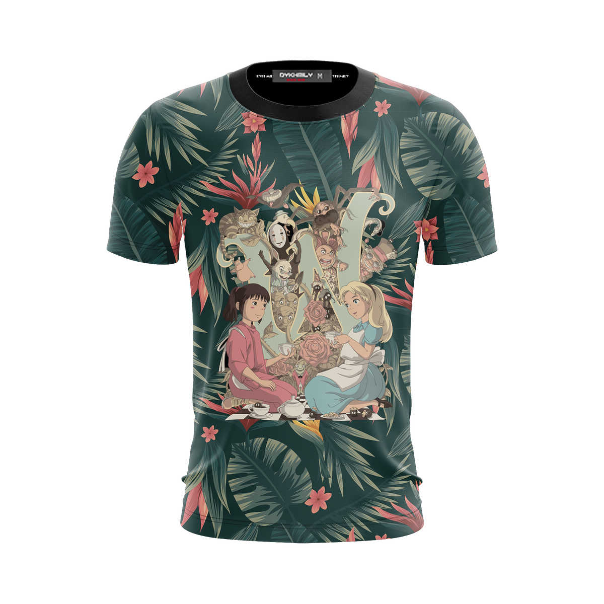 SGhibli T-shirt Studio Ghibli And Alice In Wonderland T-shirt Green Unisex