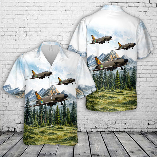 Swedish Air Force Saab 32 Lansen Hawaiian Shirt