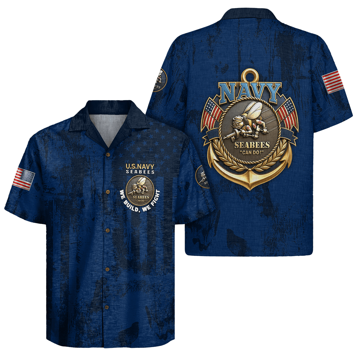US Navy Seabees 250th Years Of Service Hawaiian Shirt