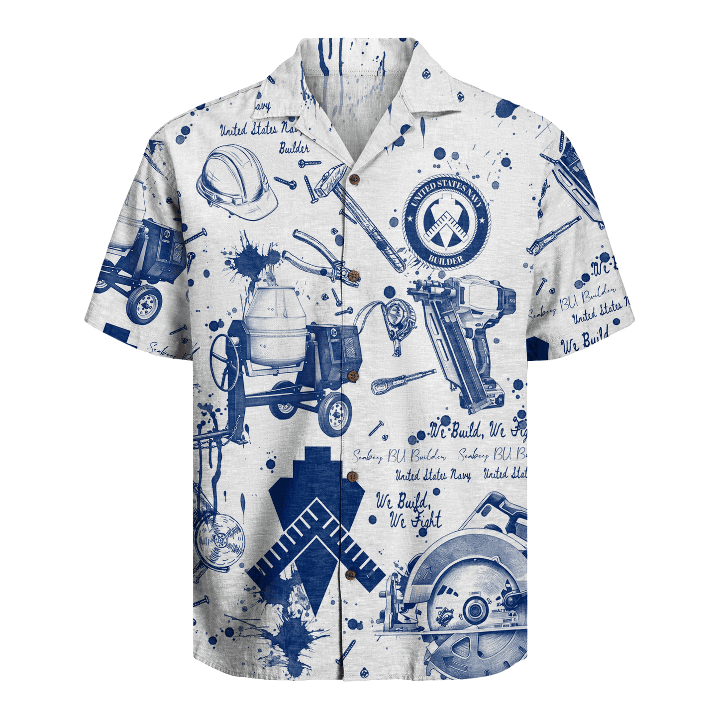 BU (Builder) Seabees – U.S. Navy Hawaiian Shirt