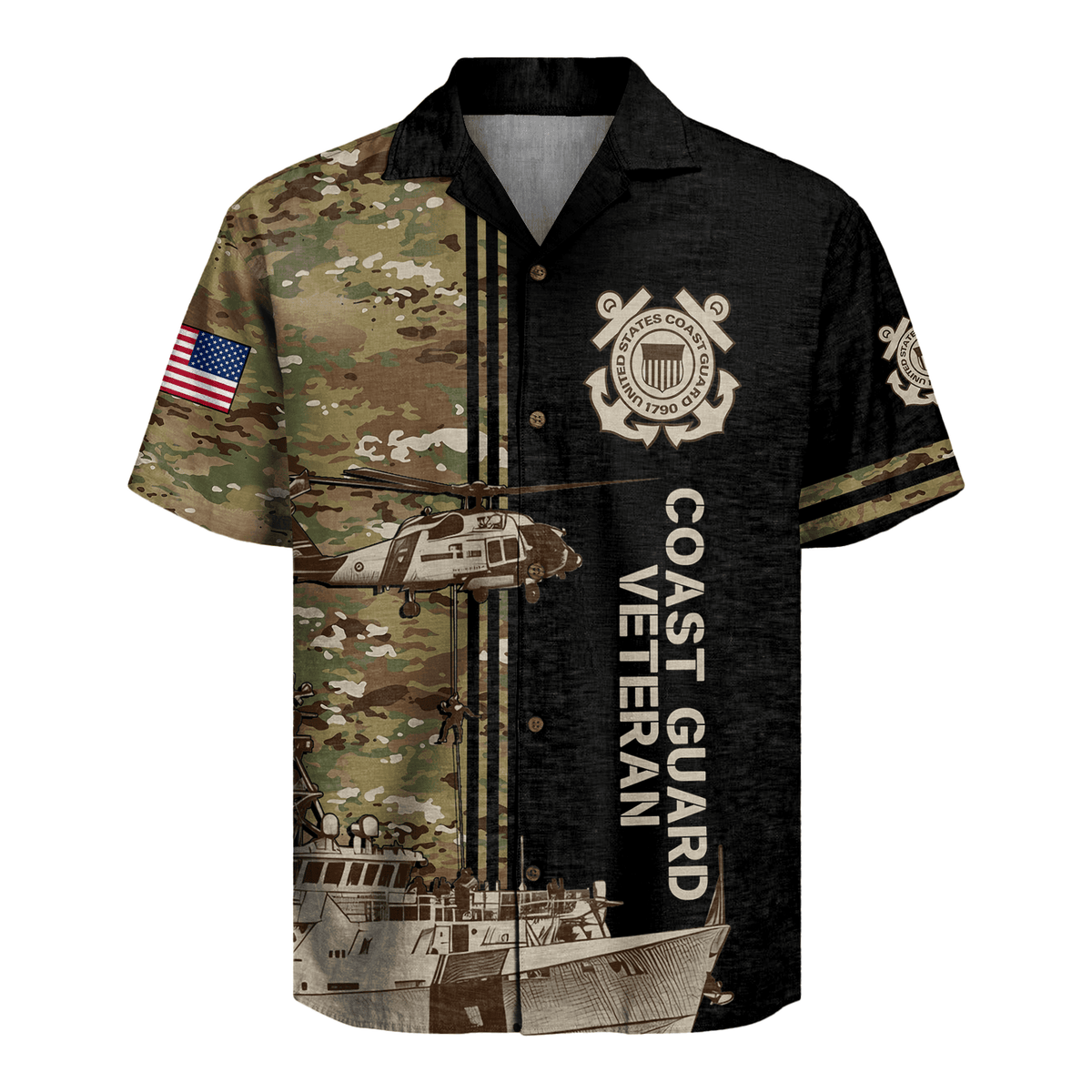 US Coast Guard Veteran Hawaiian Shirt