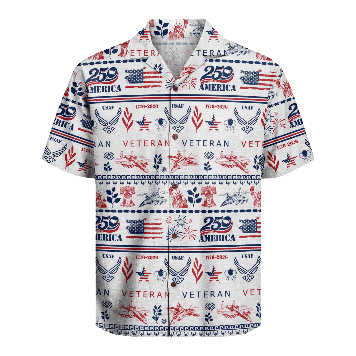 US Air Force Veteran – America 250th Anniversary Hawaiian Shirt