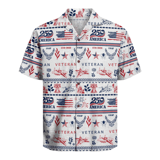 US Air Force Veteran – America 250th Anniversary Hawaiian Shirt
