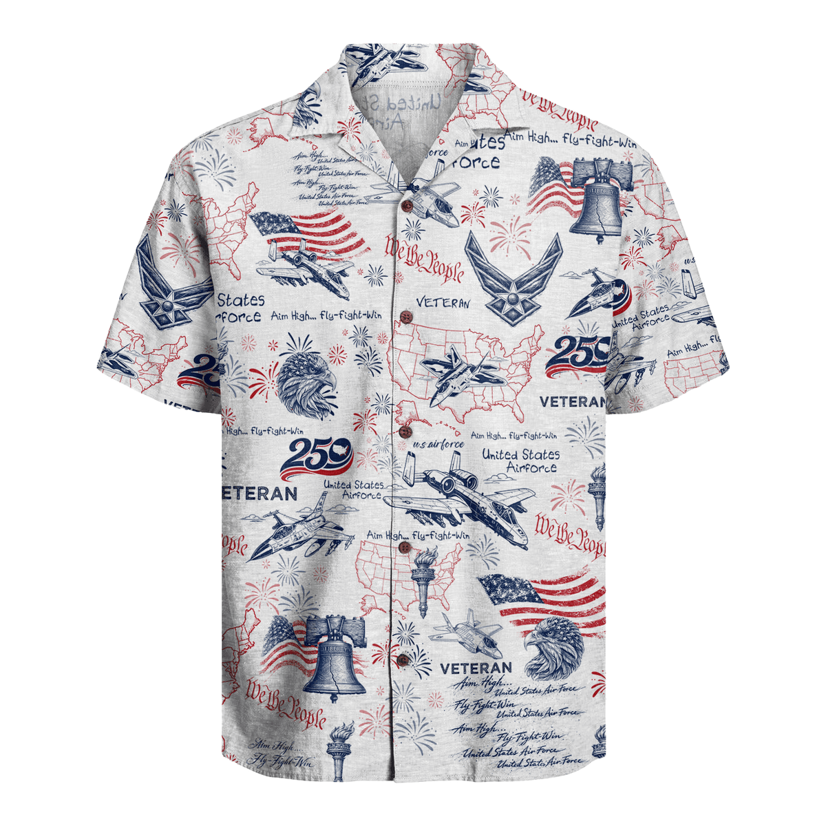 US Air Force Veteran – America 250th Anniversary Hawaiian Shirt