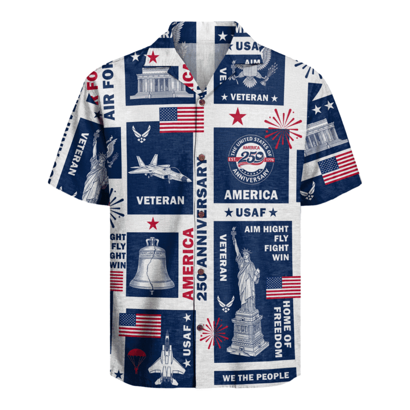 US Air Force Veteran – America 250th Anniversary Hawaiian Shirt