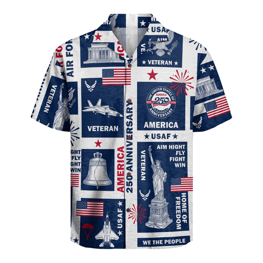 US Air Force Veteran – America 250th Anniversary Hawaiian Shirt