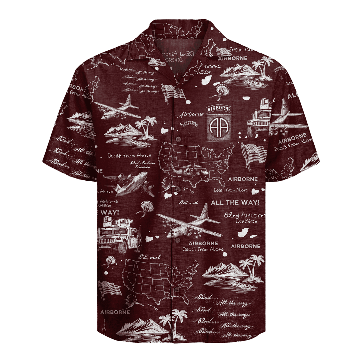 US Army - 82nd AirBorne Division Hawaiian Shirt