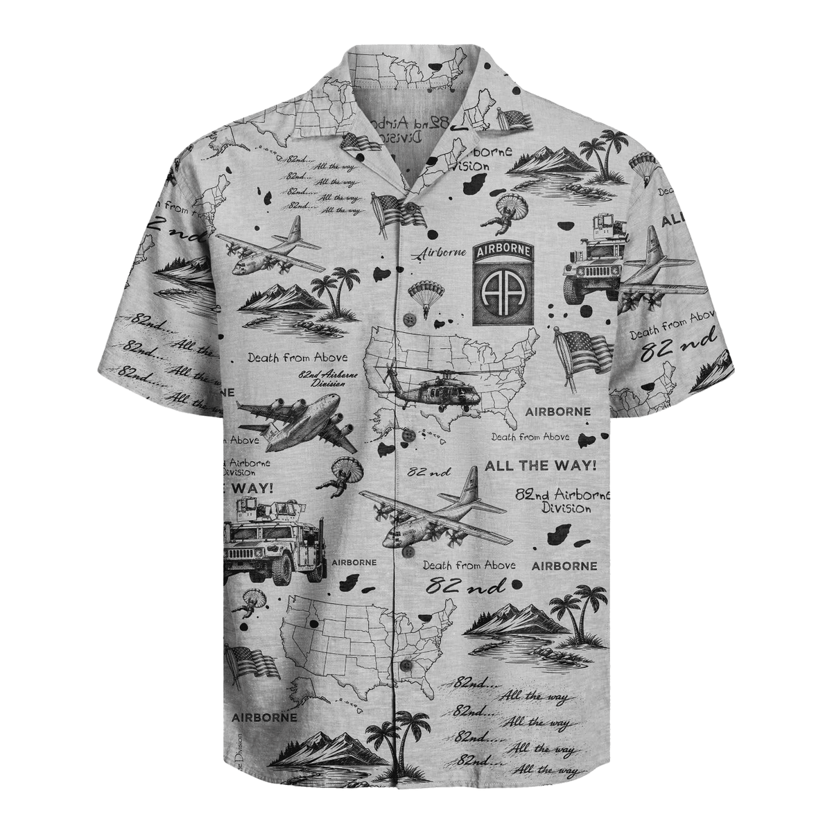 US Army - 82nd AirBorne Division Hawaiian Shirt