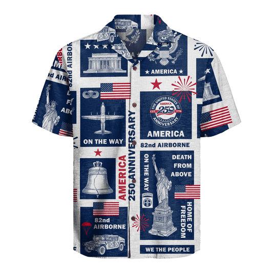 US Army 82nd Airborne - America 250th Hawaiian Shirt