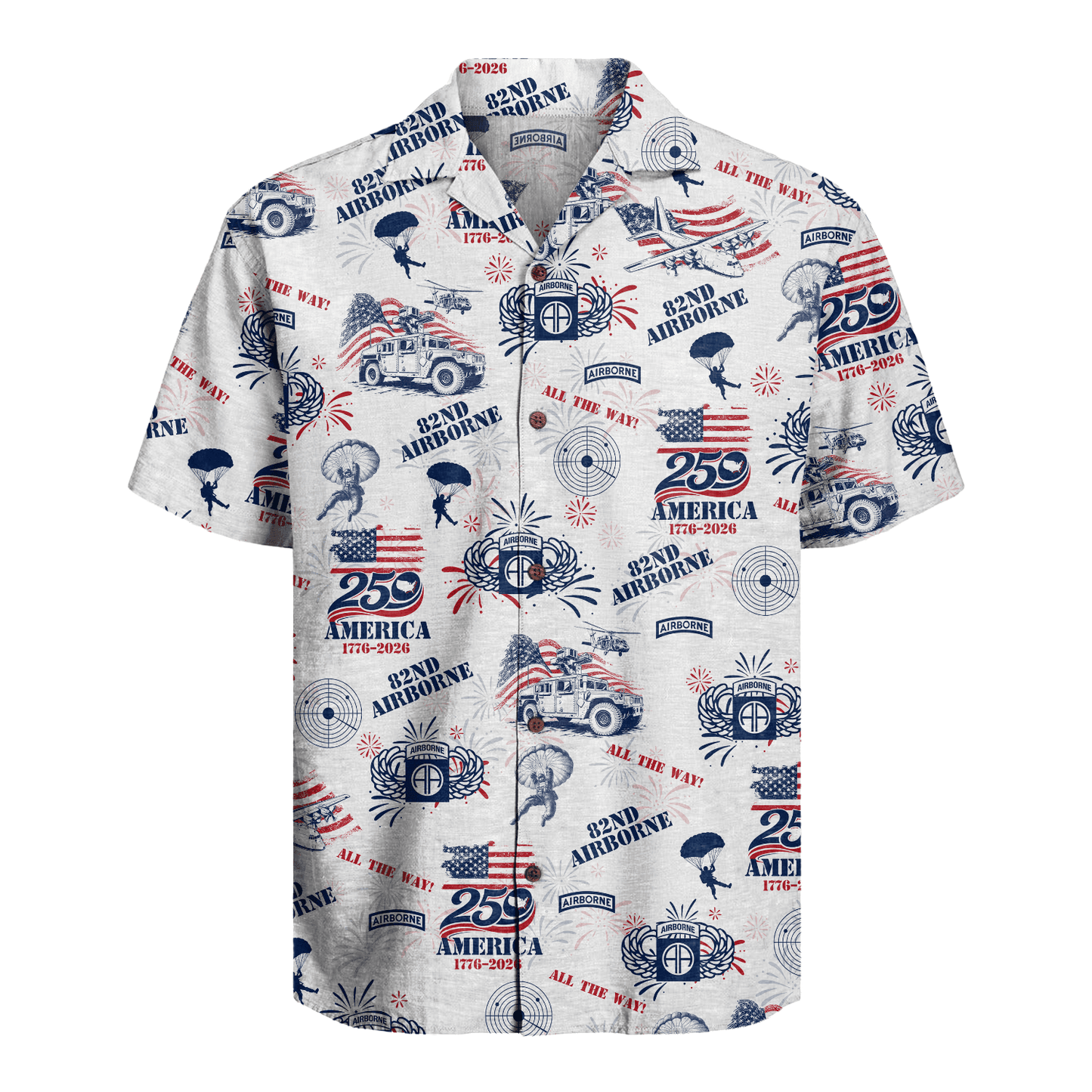 US Army 82nd Airborne - America 250th Hawaiian Shirt