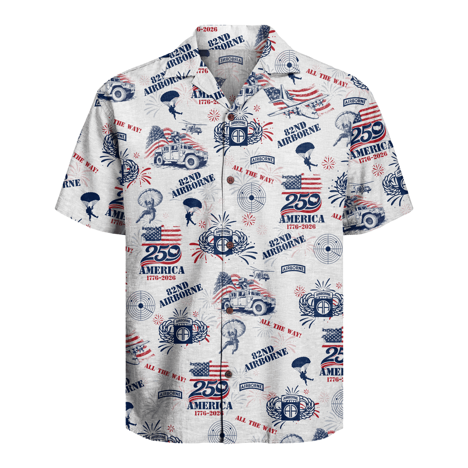 US Army 82nd Airborne - America 250th Hawaiian Shirt