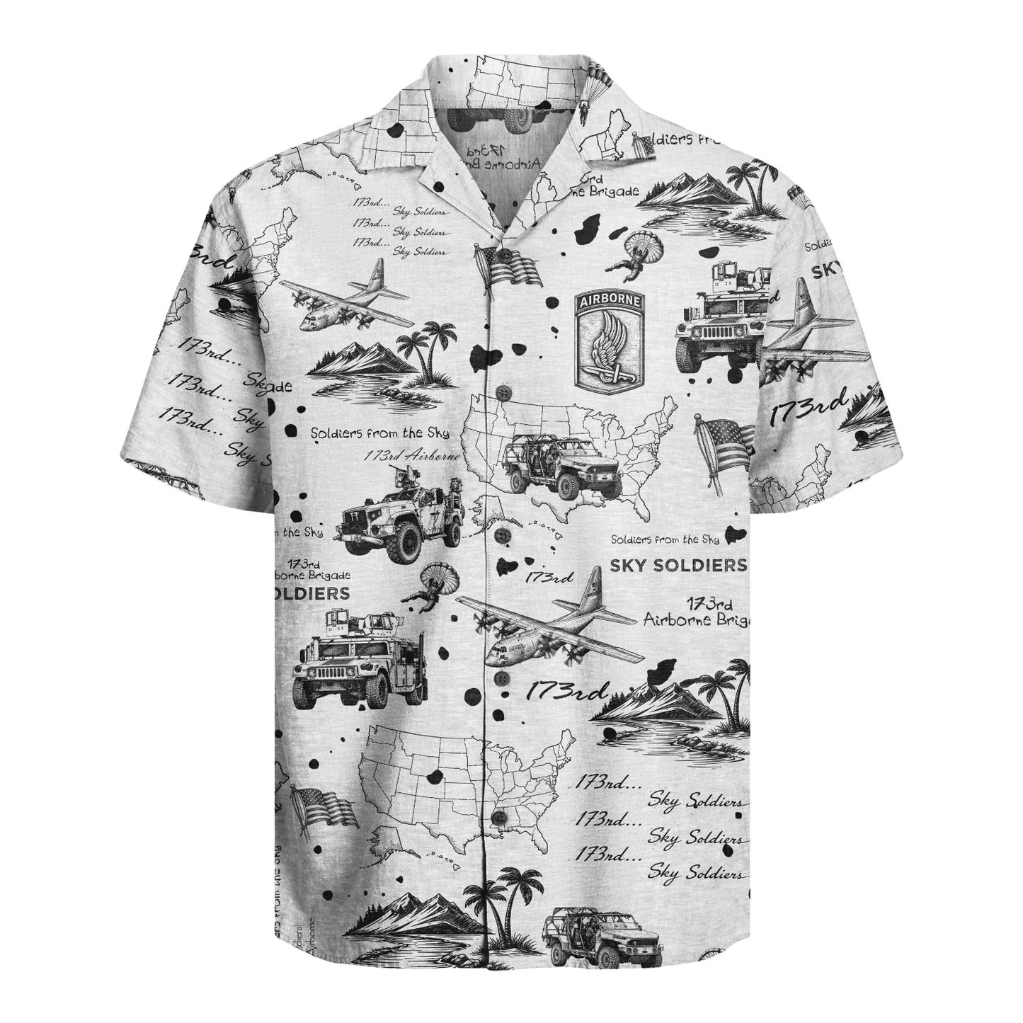 US Army - 173rd Airborne Brigade Hawaiian Shirt