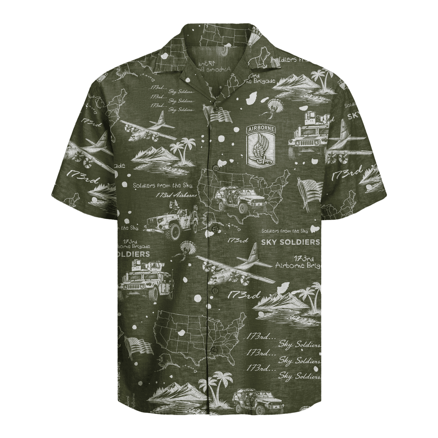 US Army - 173rd Airborne Brigade Hawaiian Shirt