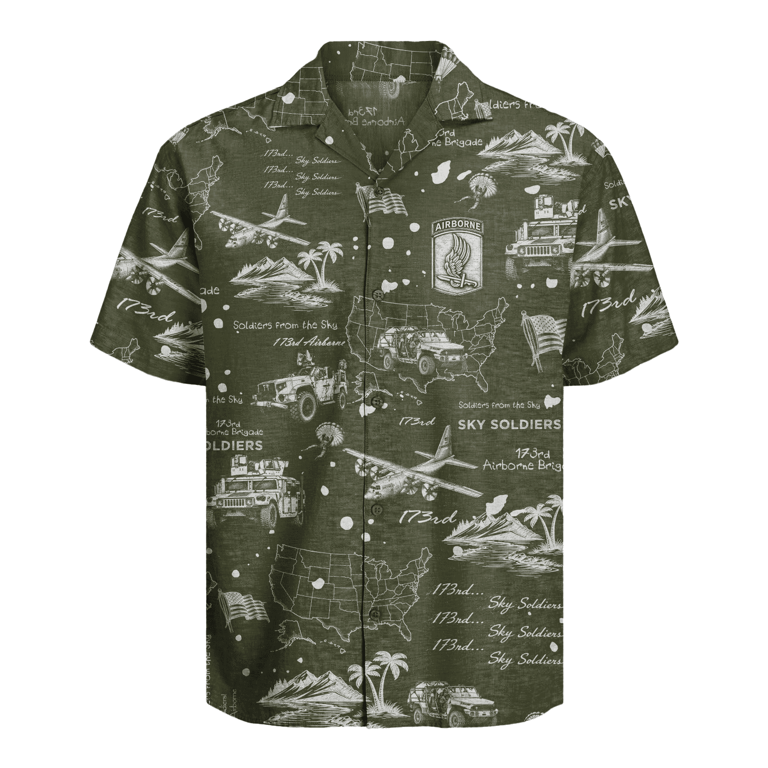 US Army - 173rd Airborne Brigade Hawaiian Shirt