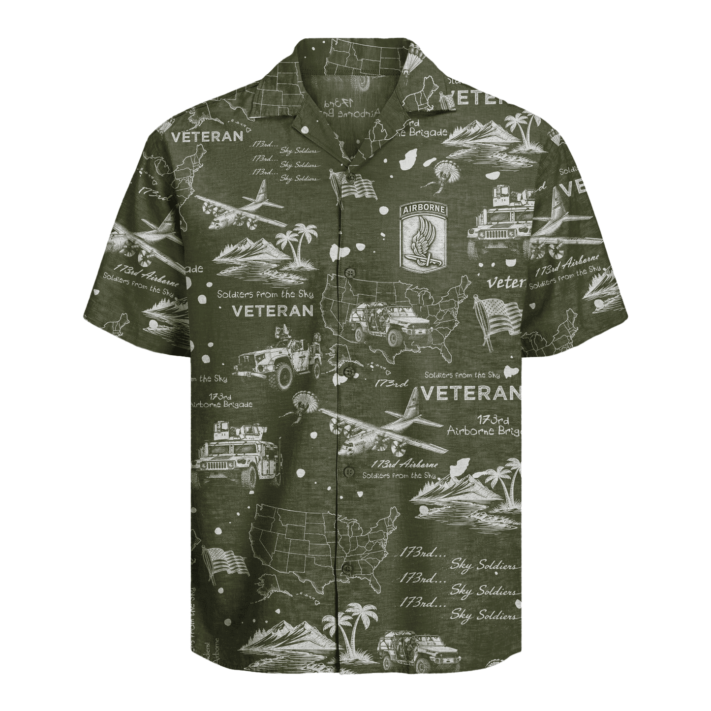 US Army - 173rd Airborne Brigade Veteran Hawaiian Shirt