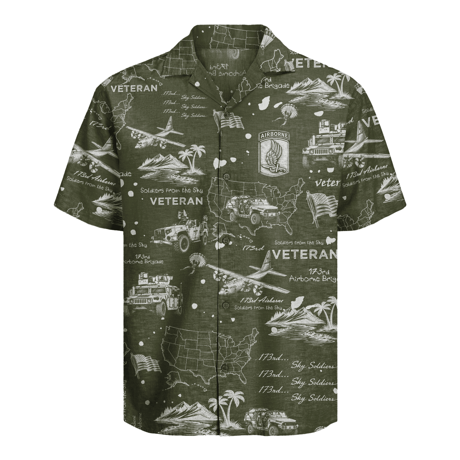 US Army - 173rd Airborne Brigade Veteran Hawaiian Shirt