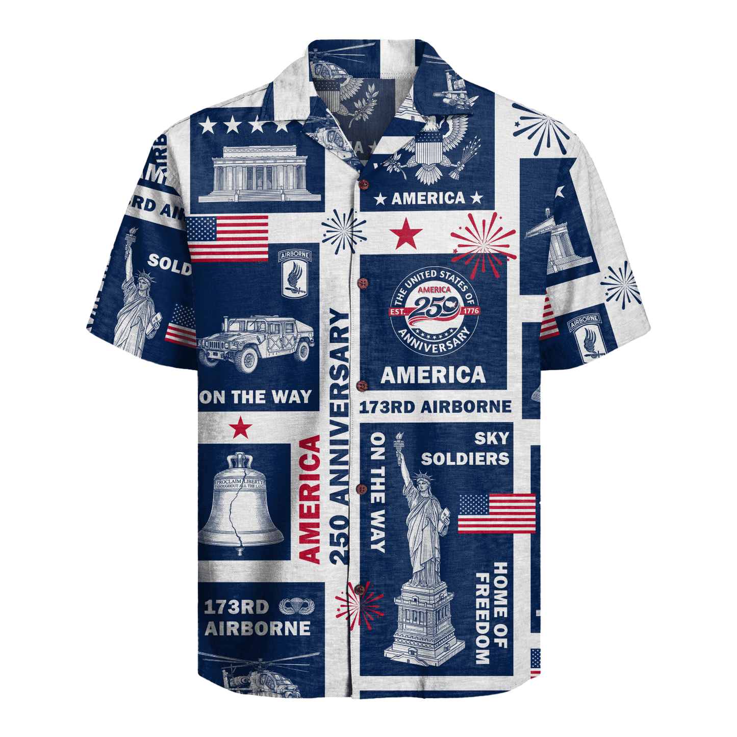 US Army 173rd Airborne - America 250th Hawaiian Shirt