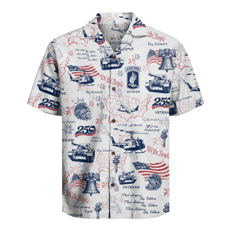 US Army 173rd Airborne - America 250th Veteran Hawaiian Shirt