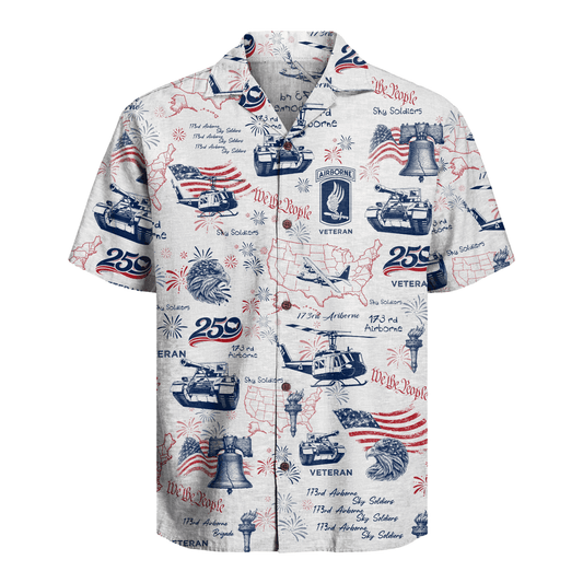 US Army 173rd Airborne - America 250th Veteran Hawaiian Shirt