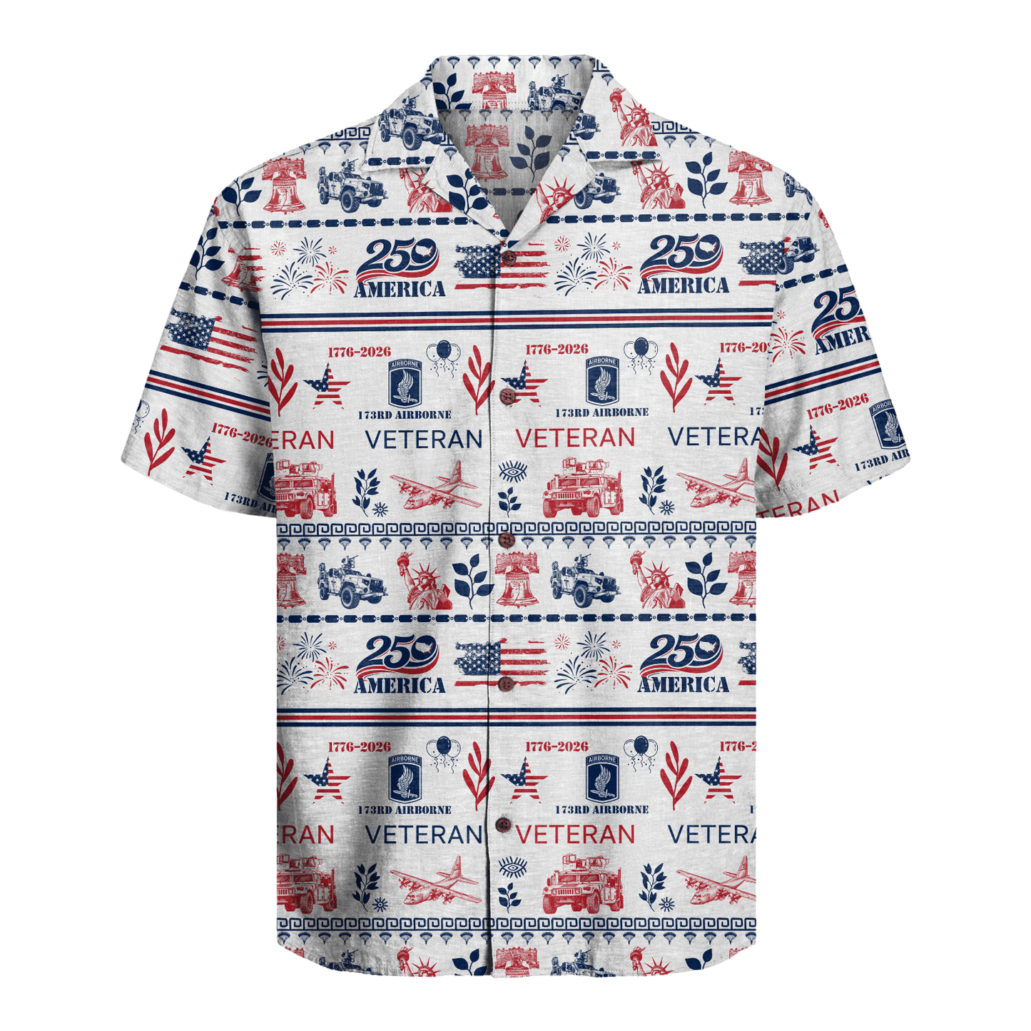 US Army 173rd Airborne - America 250th Veteran Hawaiian Shirt