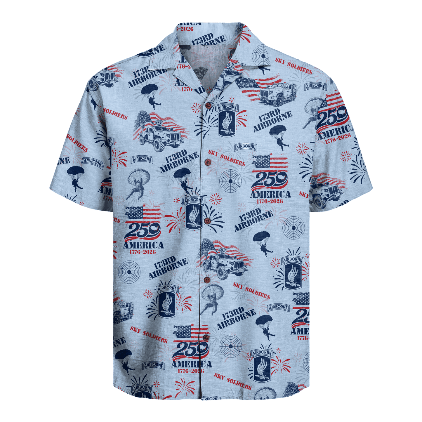 US Army 173rd Airborne - America 250th Hawaiian Shirt