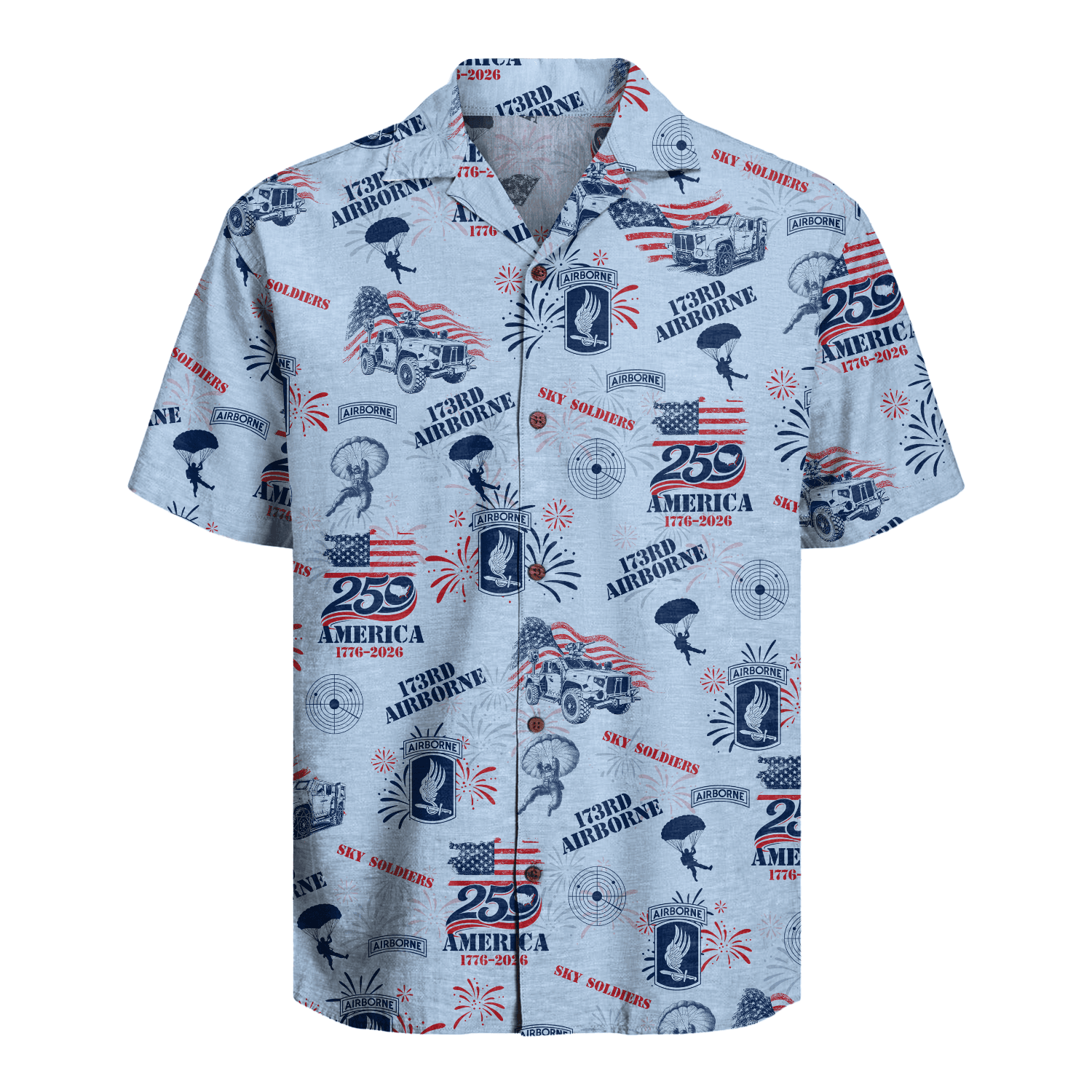 US Army 173rd Airborne - America 250th Hawaiian Shirt
