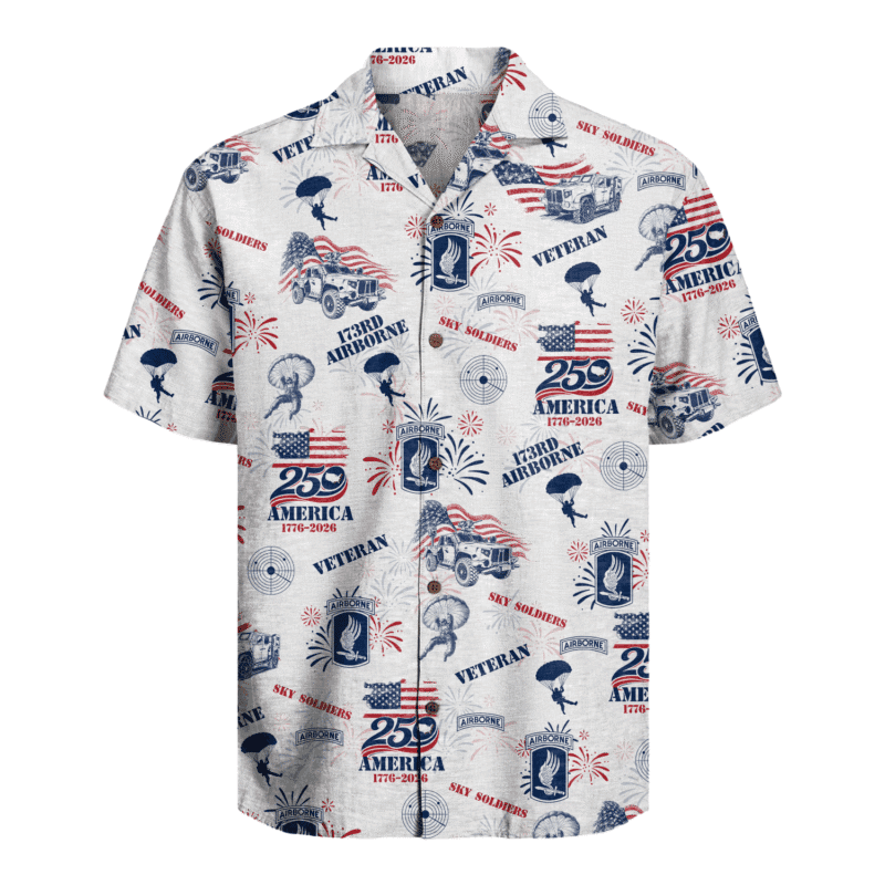 US Army 173rd Airborne - America 250th Veteran Hawaiian Shirt
