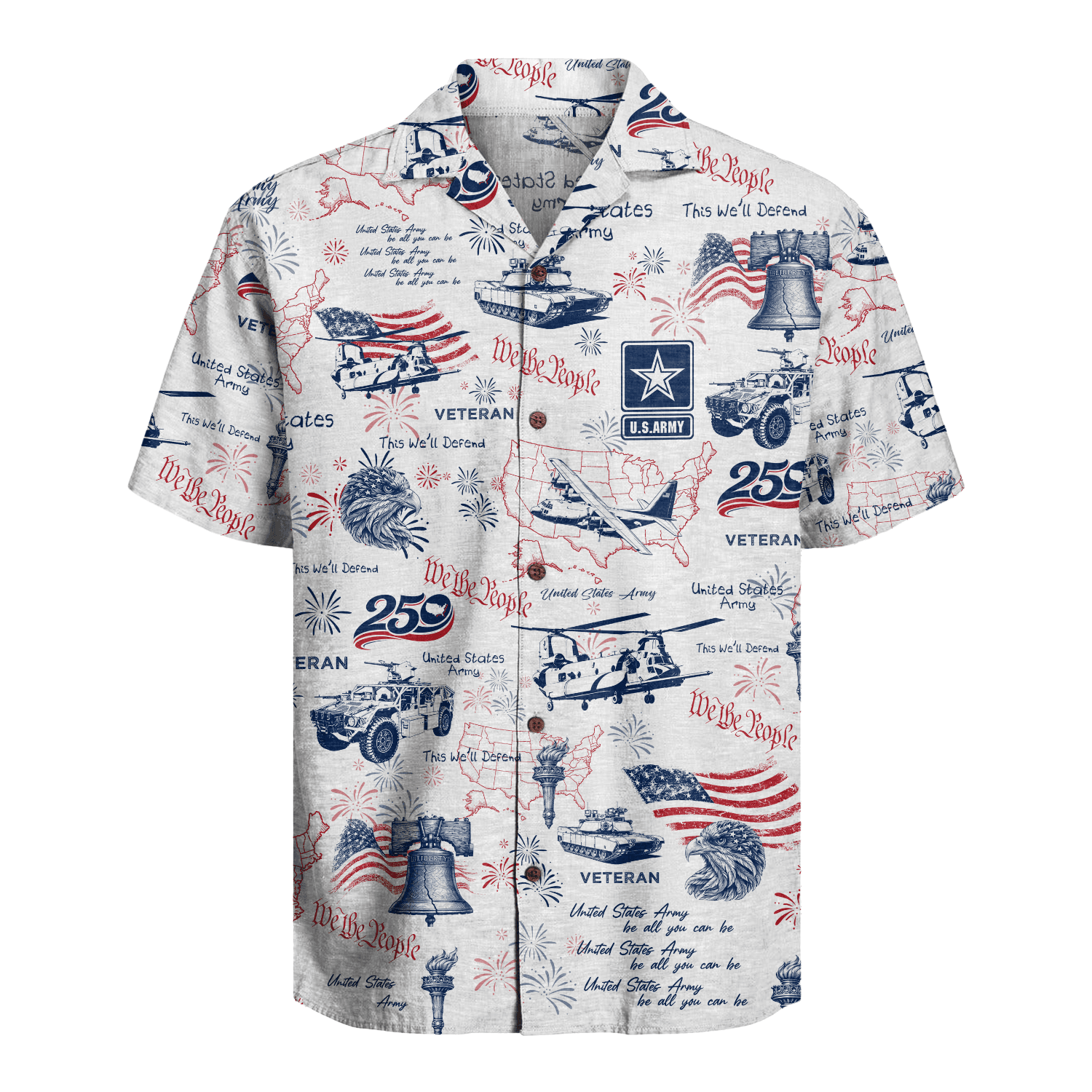 US Army – America 250th Anniversary Veteran Hawaiian Shirt