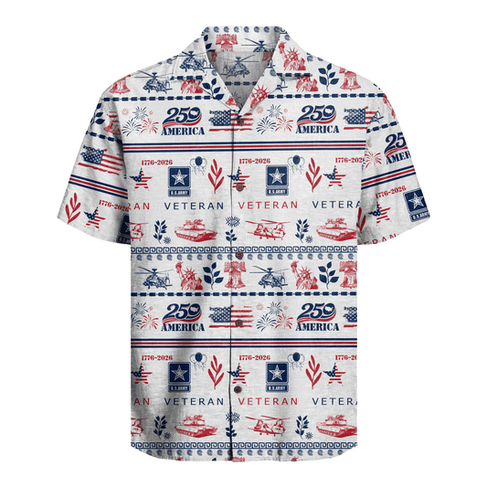 US Army – America 250th Anniversary Veteran Hawaiian Shirt