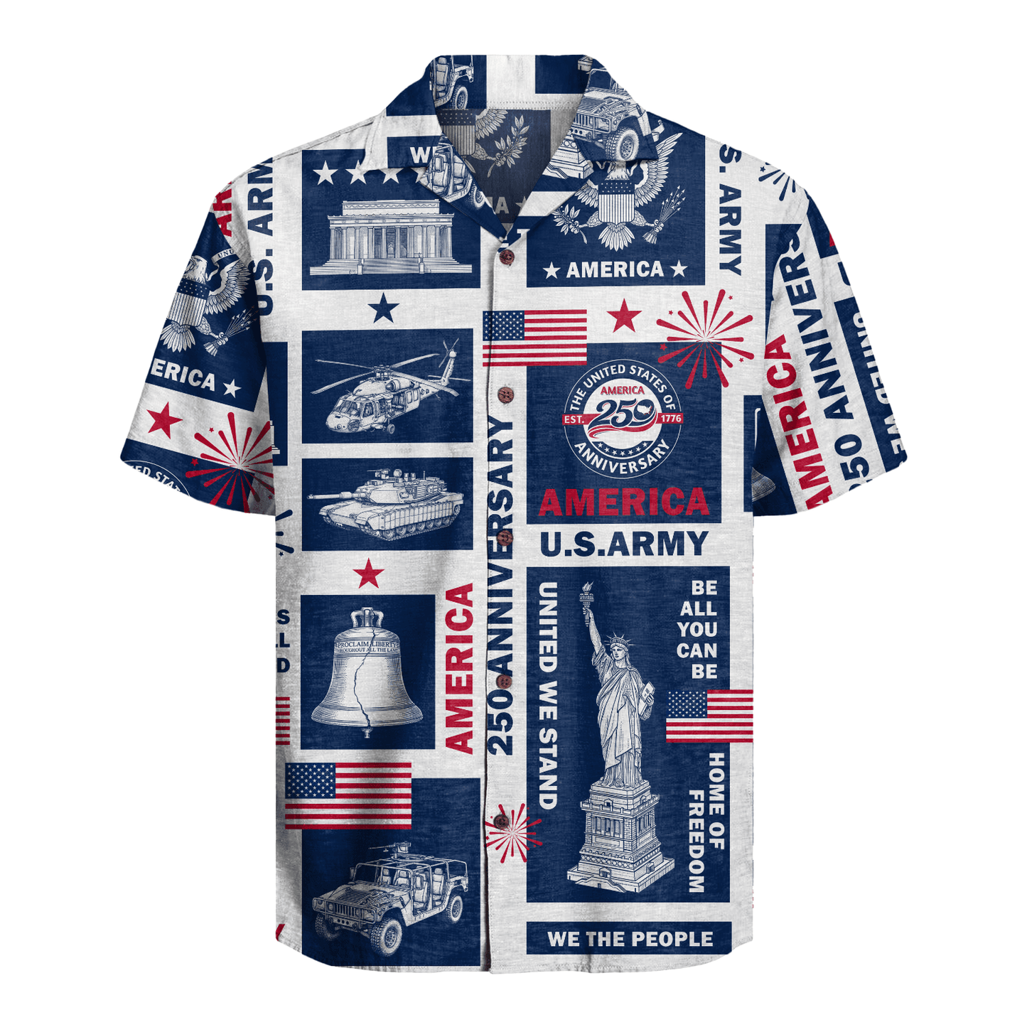 US Army – America 250th Anniversary Hawaiian Shirt