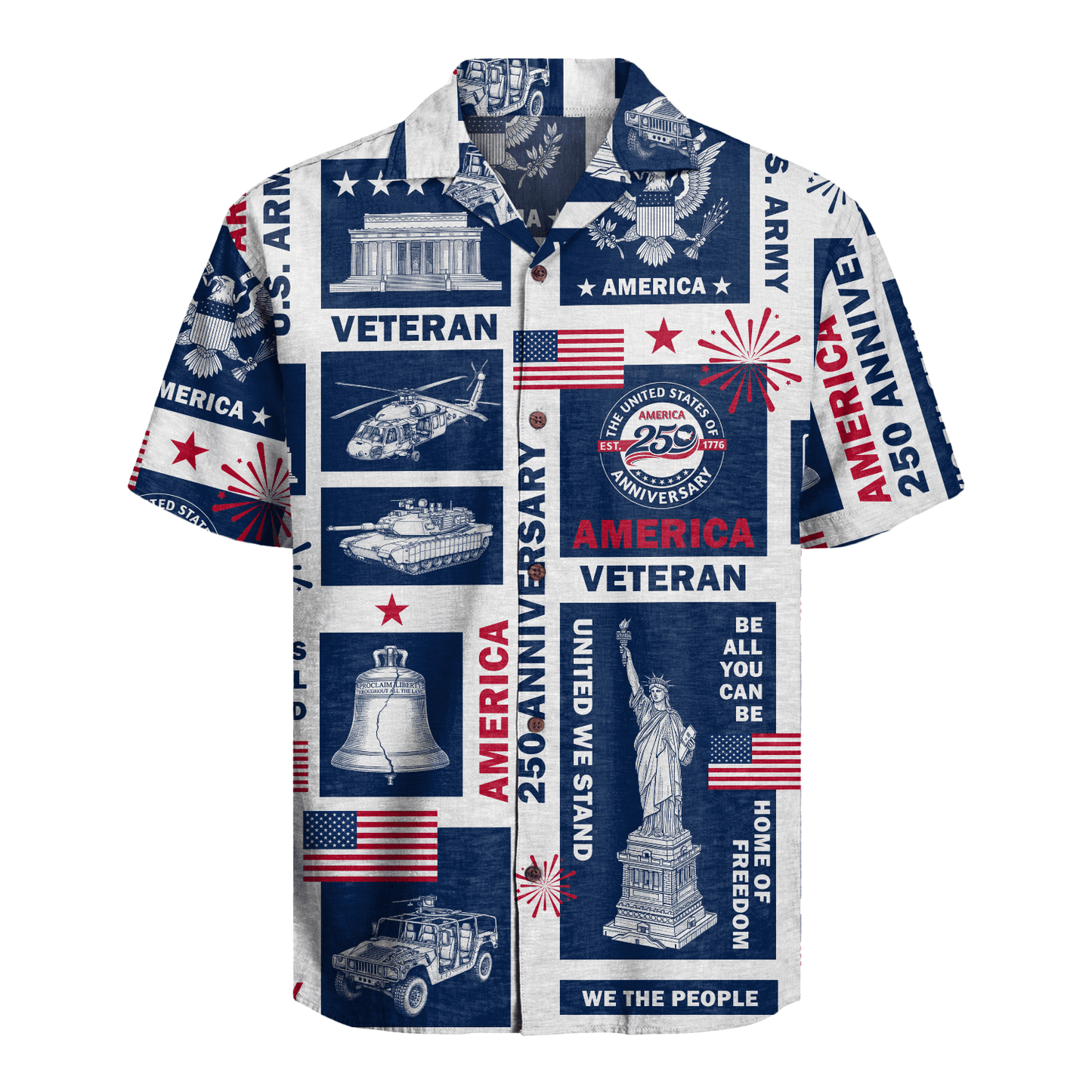 US Army – America 250th Anniversary Veteran Hawaiian Shirt