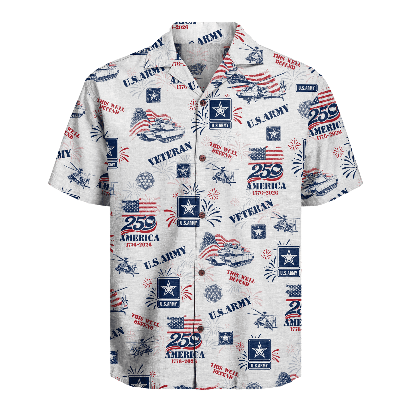 US Army – America 250th Anniversary Veteran Hawaiian Shirt