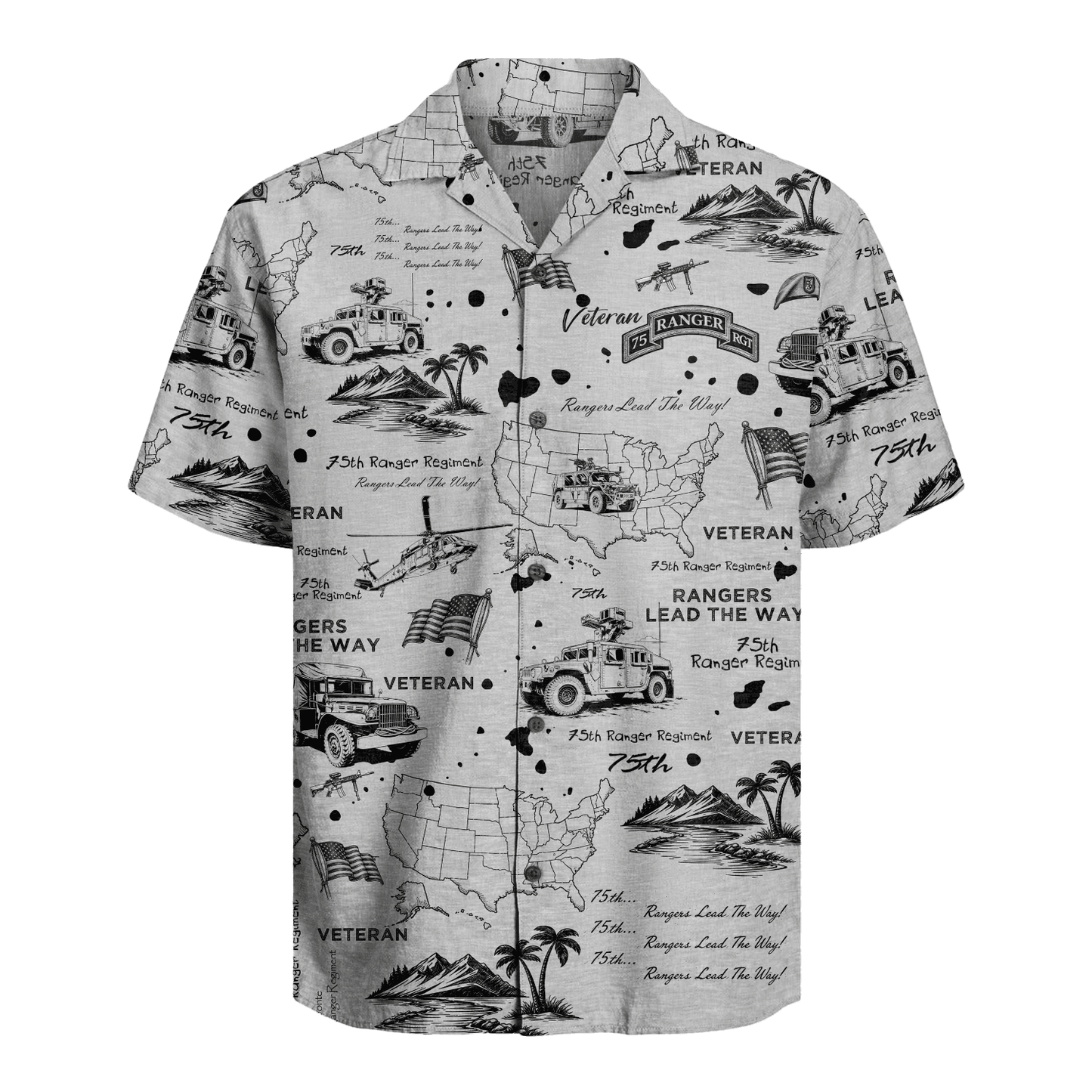 US Army - 75th Ranger Veteran Hawaiian Shirt