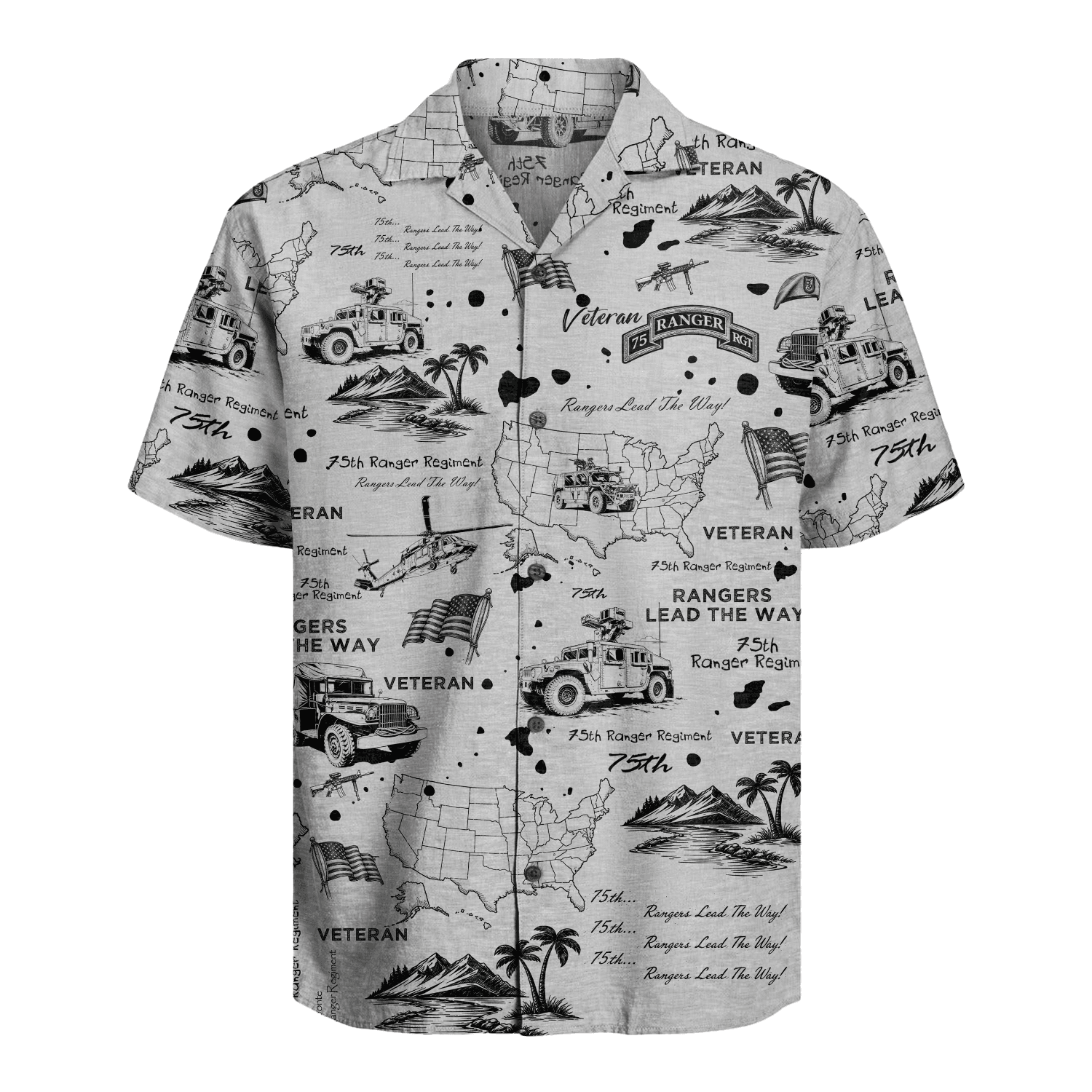 US Army - 75th Ranger Veteran Hawaiian Shirt