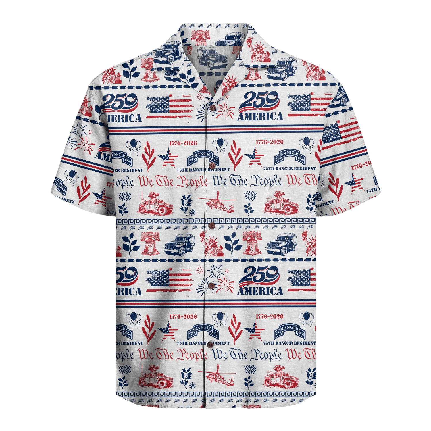 US Army 75th Ranger - America 250th Hawaiian Shirt