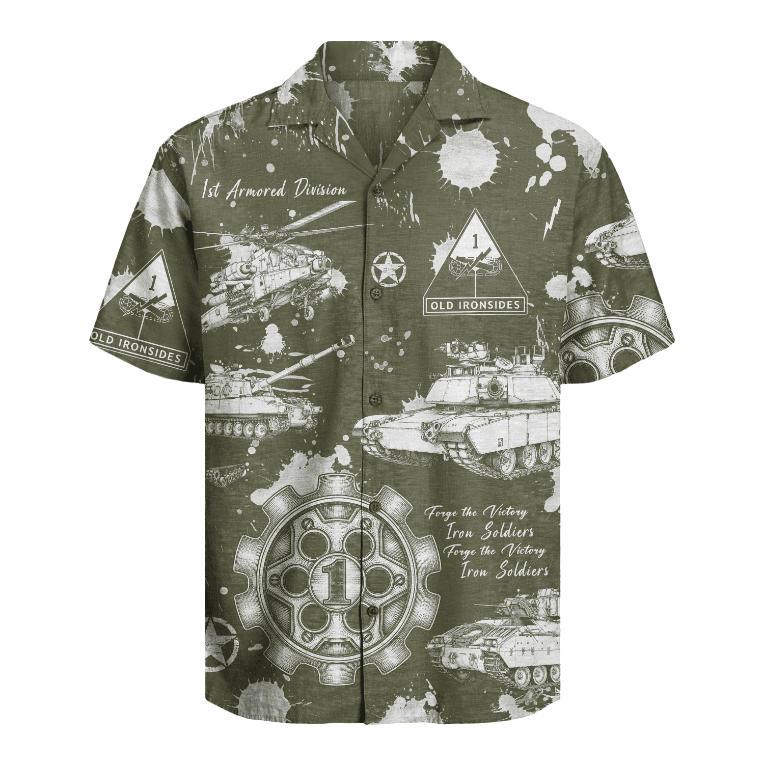 US Army - 1st Armored Division Hawaiian Shirt