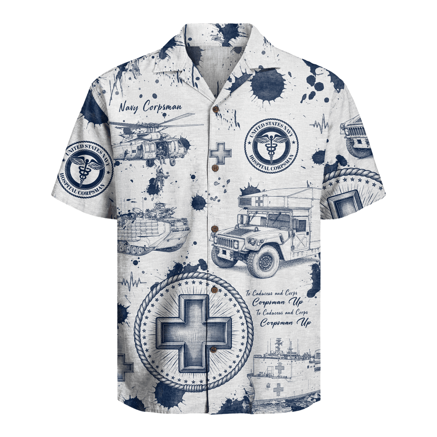 US Navy Corpsman Hawaiian Shirt