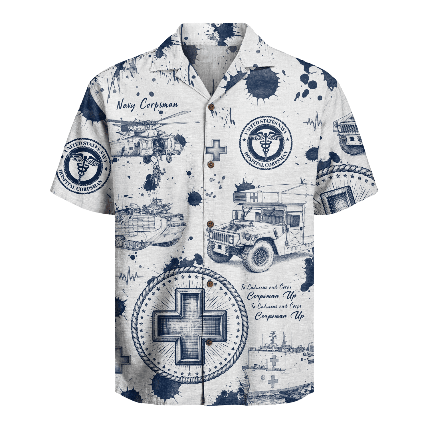 US Navy Corpsman Hawaiian Shirt