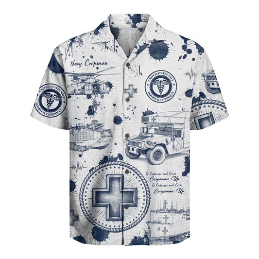 US Navy Corpsman Hawaiian Shirt