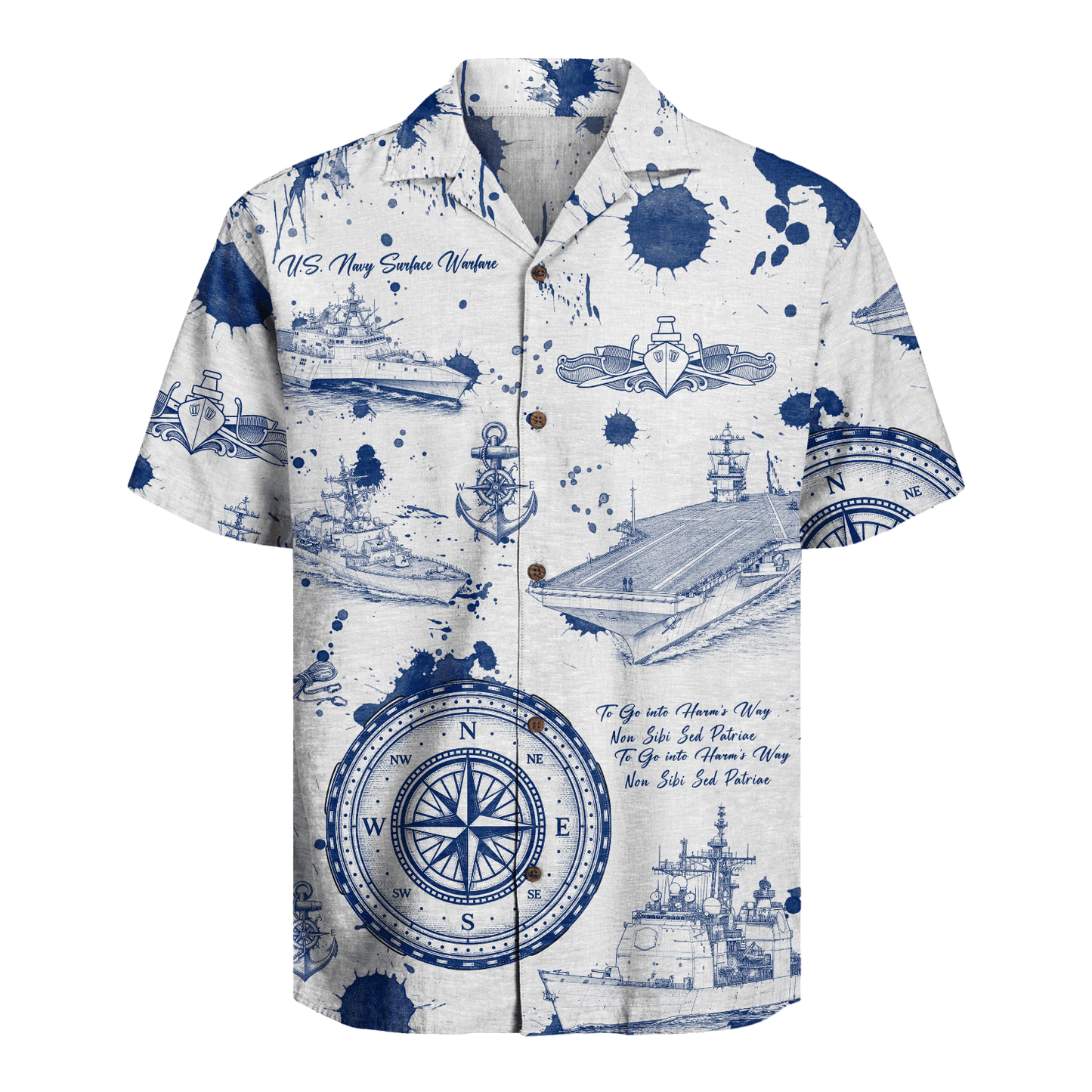 US Navy Surface Warfare Hawaiian Shirt