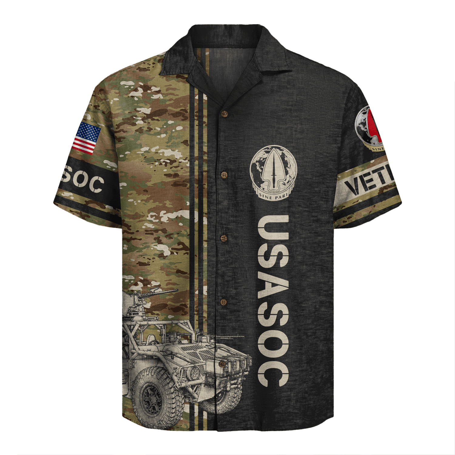 US Army USASOC Hawaiian Shirt