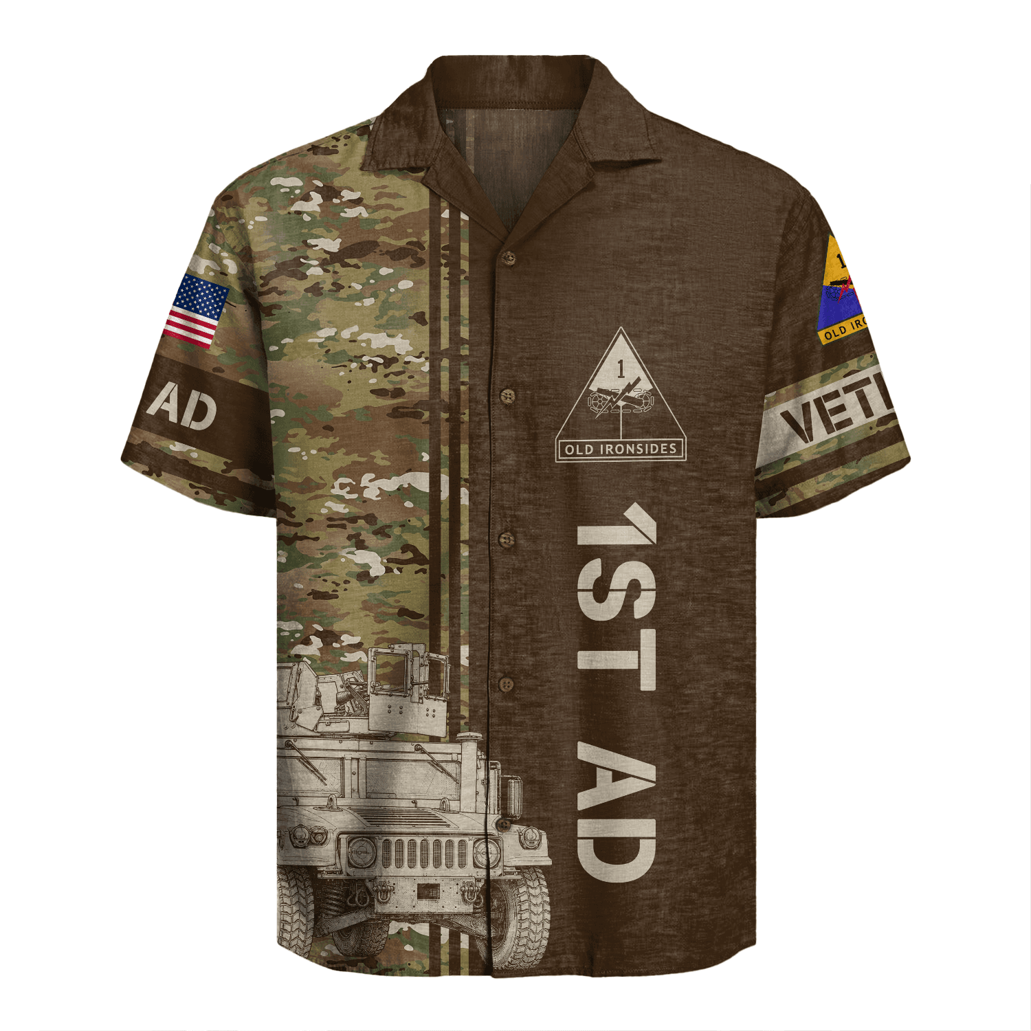 US Army - 1st Armored Division Hawaiian Shirt