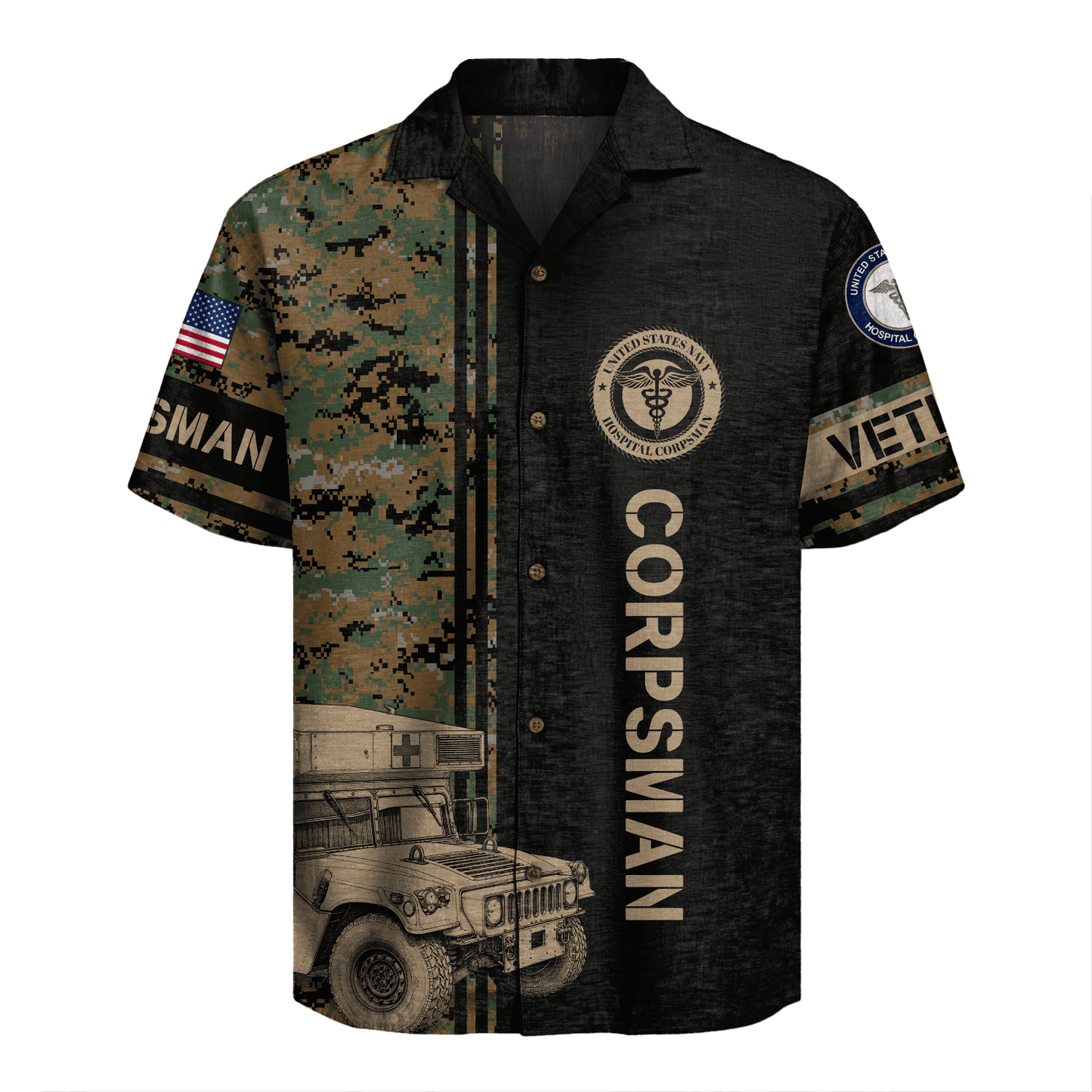 US Navy Corpsman Hawaiian Shirt
