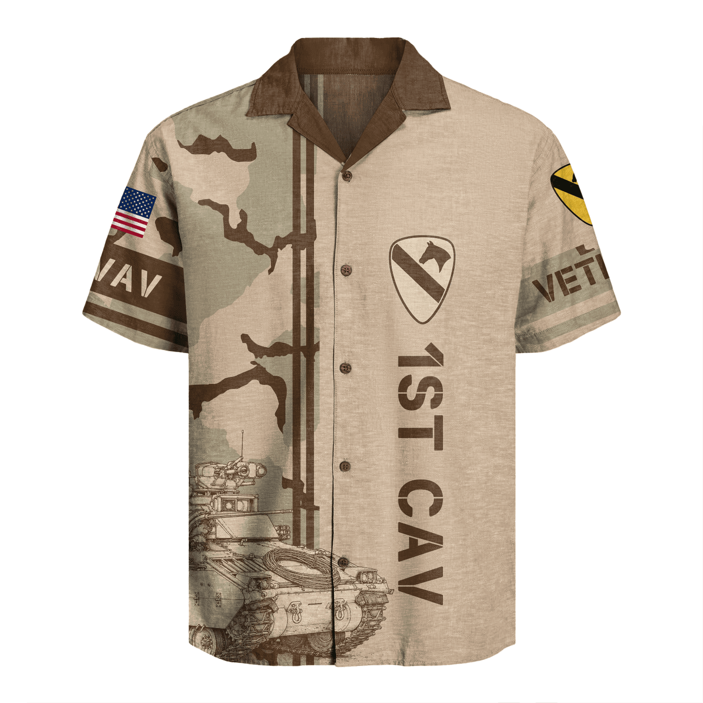 US Army 1st Cavalry Division Regiment Hawaiian Shirt
