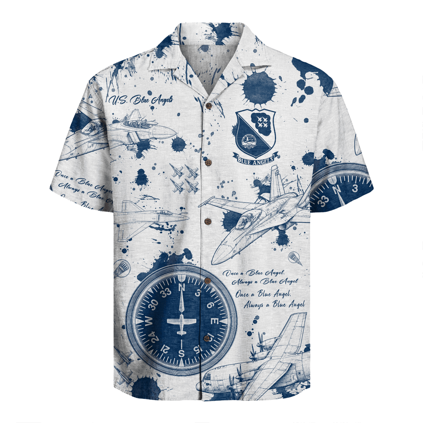 US Navy Blue Angels Hawaiian Shirt
