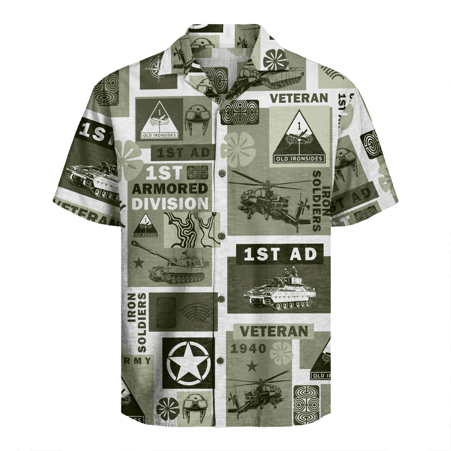 US Army - 1st Armored Division Hawaiian Shirt